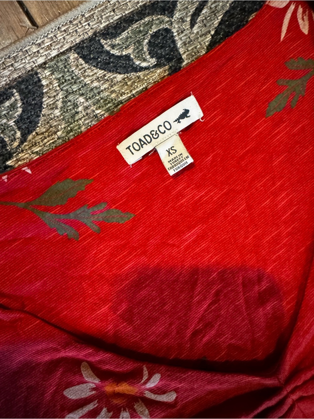 Toad&Co Rosemarie Dress Red Floral Size XS NWOT - Picture 3 of 3